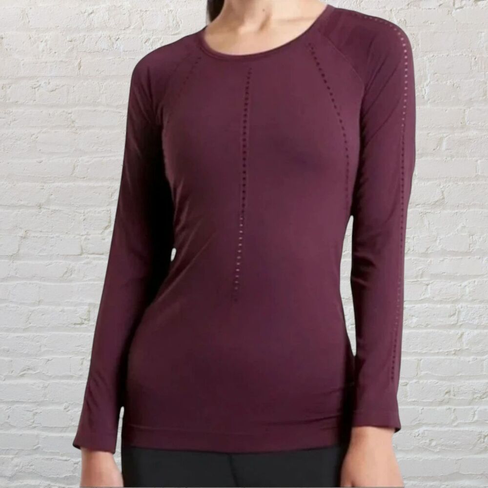 Athleta Foothill Seamless Top XS Spiced Cabernet Unstinkable Athletic Gym Casual